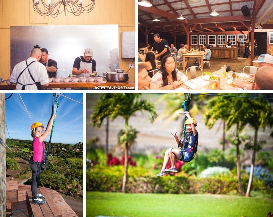 zipline and chefs table