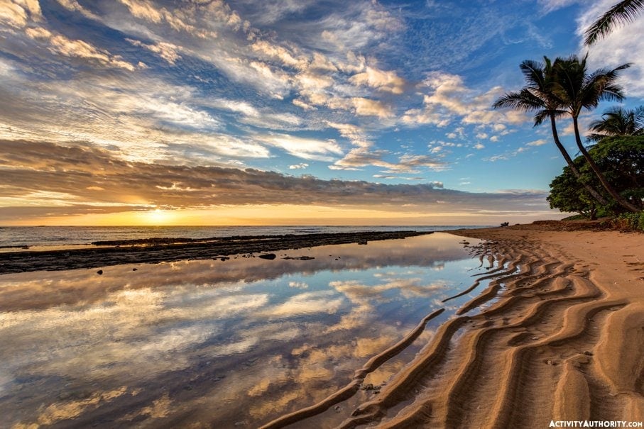 Sunrise from kauai Kailani in the town of Kapaa on the Hawaiian Island of Kauai.